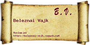 Beleznai Vajk névjegykártya